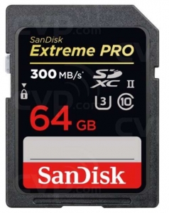 SanDisk Extreme Pro SDXC 64GB UHS-II, 300MB/s-260MB/s (R-W) Extreme Pro SDXC 64GB UHS-II, 300MB/s-260MB/s (R-W)