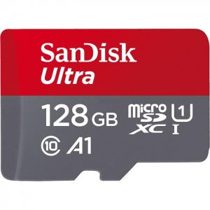Sandisk 128GB MicroSDXC Sandisk Ultra 120MB C10 U1 A1 met adapter...