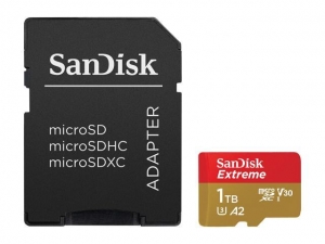Sandisk 1TB MicroSDXC Sandisk Extreme R160/W90 C10 U3 V30 A2 met adapter...