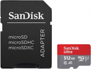 Sandisk 512GB MicroSDXC Sandisk Ultra 150MB C10 U1 A1 met adapter...