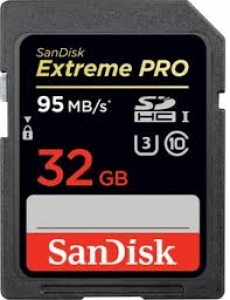 Sandisk 32GB SDHC Card Sandisk Extreme Pro Read/95MB/s Write 90MB/s V30 UHS-I U3...