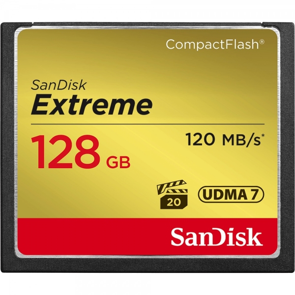 Sandisk 128GB CompactFlash Sandisk Extreme 120MB/s read 85MB/s write... 128GB CompactFlash Sandisk Extreme 120MB/s read 85MB/s write SDCFXSB-128G-G46