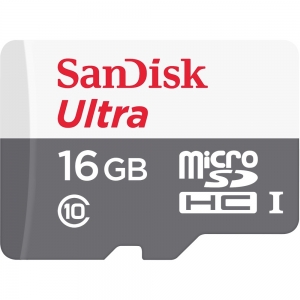 Sandisk 16GB MicroSDHC Sandisk Ultra Android C10 80MB/s met adapter...