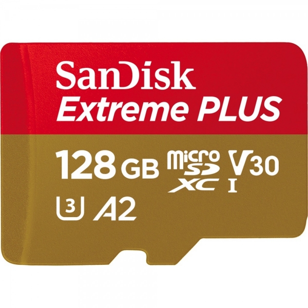 128GB MicroSDXC Sandisk Extreme Plus R170/W90 C10 U3 V30 A2 SDSQXBZ-128G-GN6MA