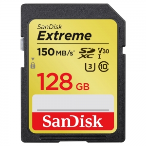 Sandisk 128GB SDXC Sandisk Extreme Class 10 150/70 V30 UHS-I U3 SDSDXV5-128G-GNCIN