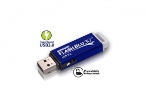 Kanguru 32GB Kanguru FlashBlu30 USB 30 fysieke write protect schakelaar Blauw